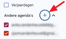 Google calendar agenda toevoegen