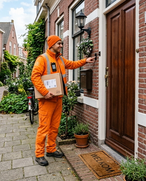 Interuptie door bezorgdienst aan de deur 