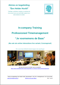 in-company training folder brochure professioneel timemanagement