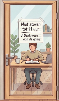 Niet storen bordjes kantoortuin interupties