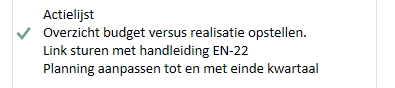 Groen vinkje in OneNote als kenmerk voor afgehandelde taak in Outlook