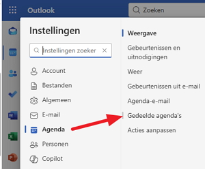 Gedeelde agenda's in Outlook