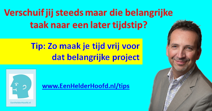 Tijdmaken belangrijke project tip